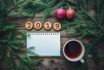 Tinted Christmas picture with 2019 new year