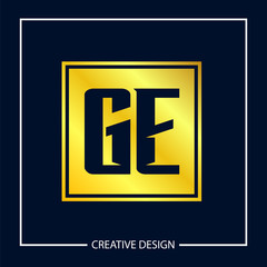 Initial Letter GE Logo Template Design