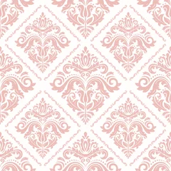 Tafelkleed Classic seamless vector pattern. Damask orient ornament. Classic vintage pink background. Orient ornament for fabric, wallpaper and packaging © Fine Art Studio