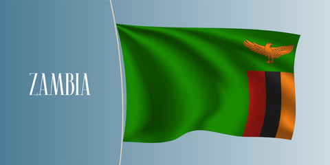 Zambia waving flag vector illustration. Iconic design element