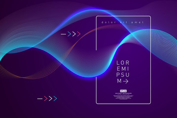 Abstract shining wave background poster template