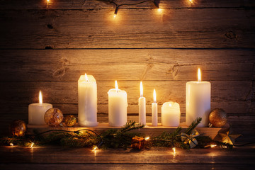 christmas background with golden decoration