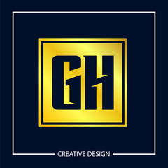 Initial Letter GH Logo Template Design