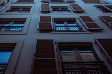 Abstraction of building with Windows rising to top.