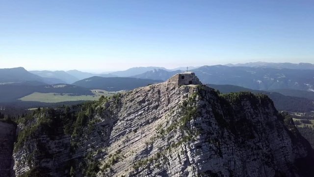 Aerial panoramic view of Cima Vezzena, also called Pizzo di Levico in Trento, Italy