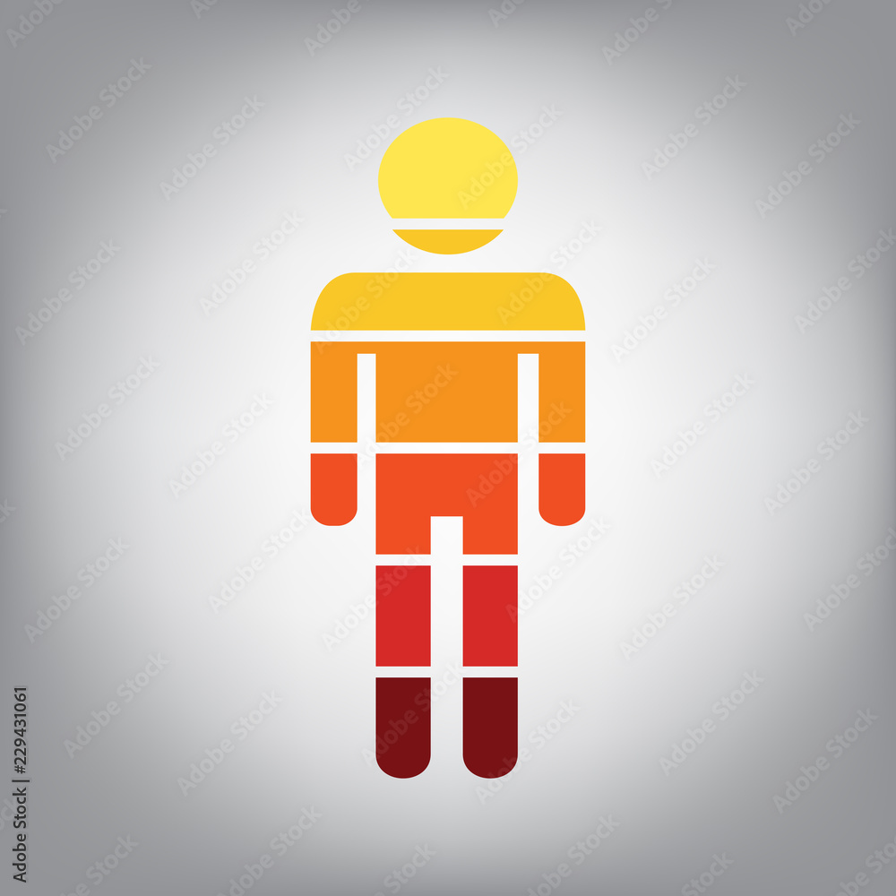 Poster man sign illustration. vector. horizontally sliced icon with col