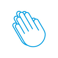 Obraz premium Beten - Icon, Symbol, Piktogramm, grafisches Element - Vektor - blau, cyan