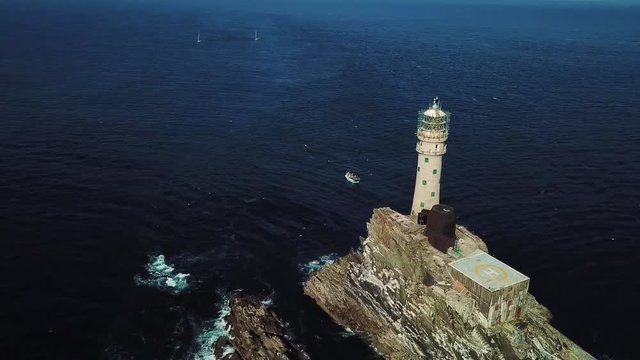Above the Fastnet lighthouse