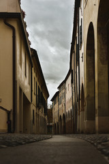 Small cobblestone street in Italy