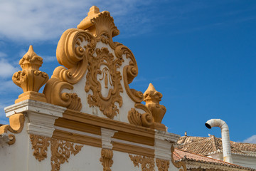Fototapeta na wymiar Ornate roof of a house, Lagos, Portugal