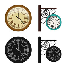 Vector design of clock and time logo. Set of clock and circle vector icon for stock.