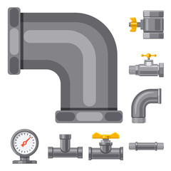 Isolated object of pipe and tube sign. Set of pipe and pipeline stock symbol for web.