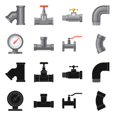 Vector illustration of pipe and tube symbol. Set of pipe and pipeline stock vector illustration.