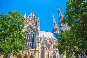 The Votive Church (Votivkirche) located on the Ringstrasse in Vienna, Austria