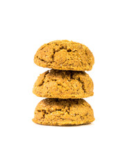Pile of traditional pepernoten treats on white background