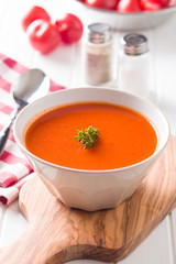 Cold gazpacho soup.