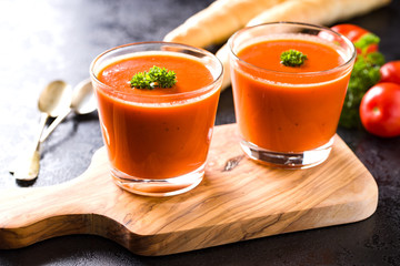 Cold gazpacho soup.