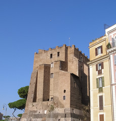 Fototapeta na wymiar Torre dei Conti tower in Rome