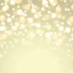Christmas background with defocused gold lights. Vector.