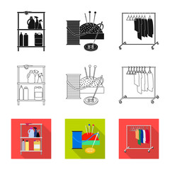 Vector design of laundry and clean logo. Set of laundry and clothes stock symbol for web.