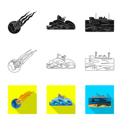 Vector illustration of natural and disaster icon. Collection of natural and risk stock symbol for web.