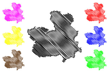 Castilla–La Mancha (Kingdom of Spain, Autonomous community) map vector illustration, scribble sketch Castile–La Mancha map