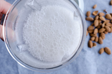 Fototapeta na wymiar Almond milk blender