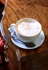image of a cup of coffee  on the table