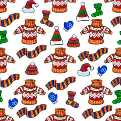 Christmas clothes seamless pattern