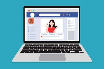 Concept of blogger in social media showing video photo makeup tutoria
