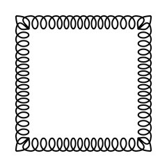 Ornamental frame - black telephone spiral cable. Simple flat illustration