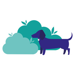 dog and bush desgin