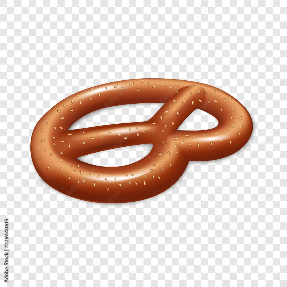 Poster bavarian pretzel icon. realistic illustration of bavarian pretzel vector icon for web design on tran