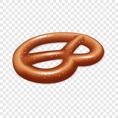 Bavarian pretzel icon. Realistic illustration of bavarian pretzel vector icon for web design on transparent background for web