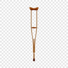 Wood crutch icon. Realistic illustration of wood crutch vector icon for web design on transparent background for web