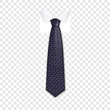 Business tie icon. Realistic illustration of business tie vector icon for web design on transparent background for web
