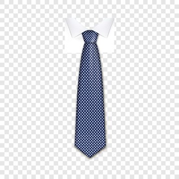 Blue tie icon. Realistic illustration of blue tie vector icon for web design on transparent background for web