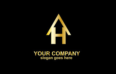 Real Estate Letter H Logo Design With a House Icon