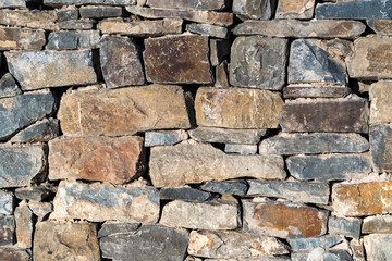 Close up image of old stone wall texture