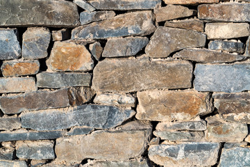 Close up image of old stone wall texture
