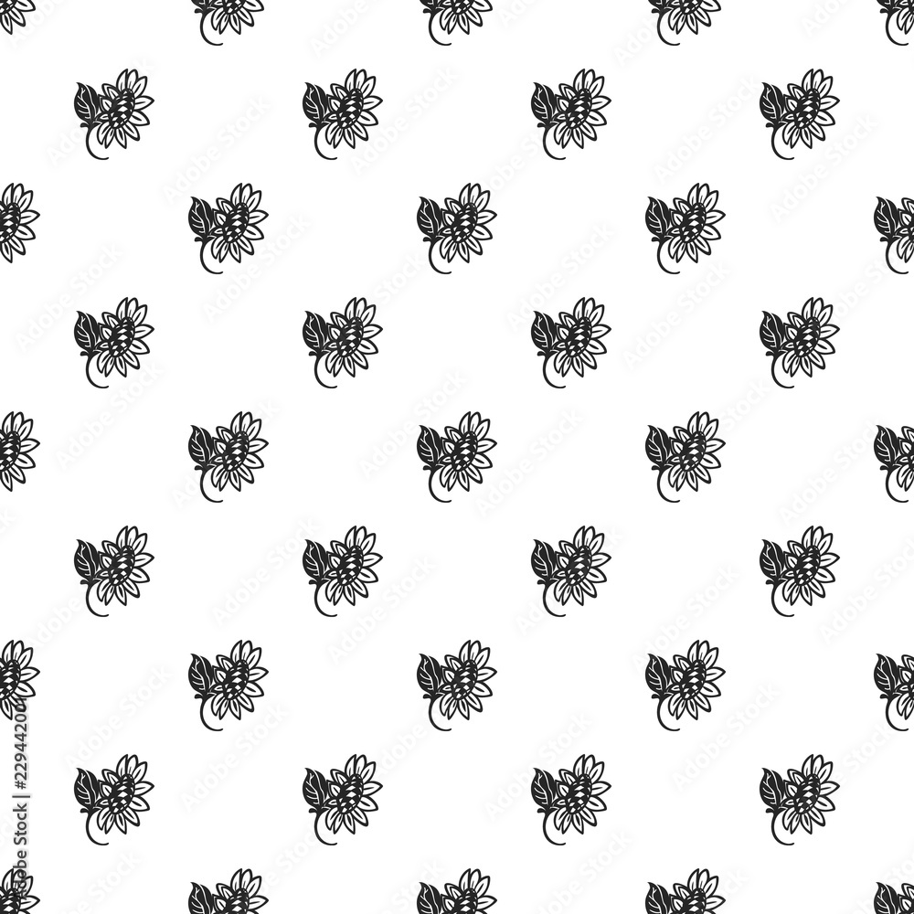 Poster organic sunflower pattern seamless repeat background for any web design