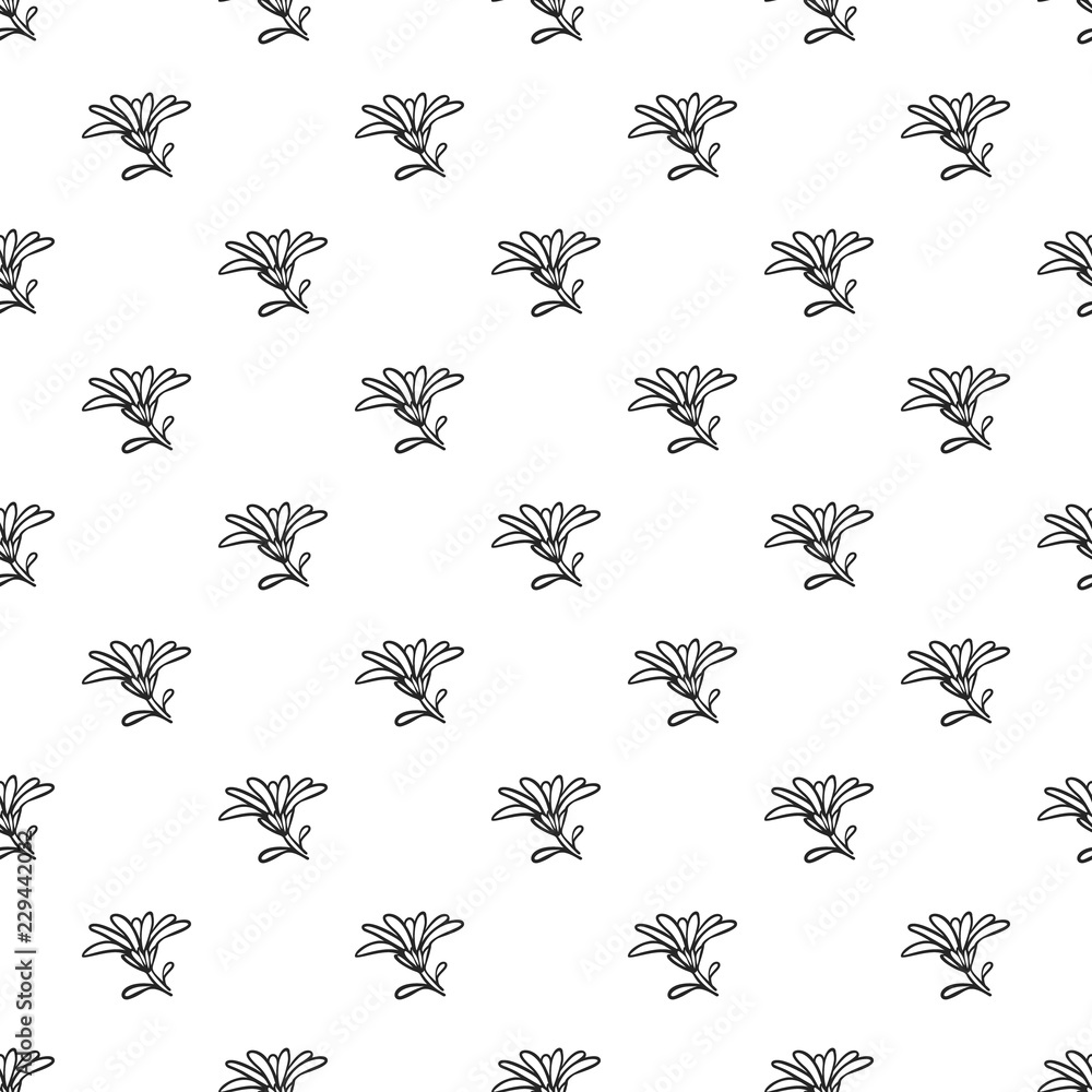 Poster calendula flower pattern seamless repeat background for any web design