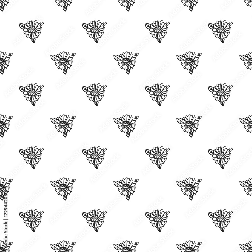 Poster wild calendula pattern seamless repeat background for any web design