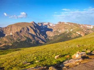 Landscape of Rocky Mountain National Park along the Trail Ridge Road in the early morning, the northwest town of Boulder, Colorado, United States. 