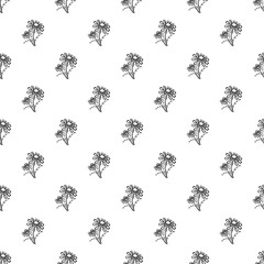Branch of chamomile pattern seamless repeat background for any web design