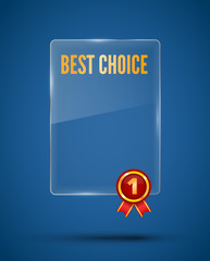 Glass panel with award