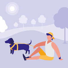 man and dog design