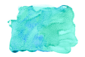 green element of watercolor paint with texture and color transitions of color. clear tides.