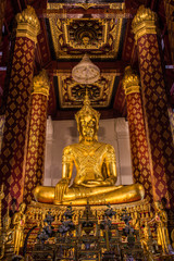 Statue of buddha at ayutthaya temple.