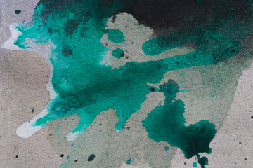 Obraz premium watercolor background green with black dark blue element of watercolor paint with texture and color transitions of color. on cardboard